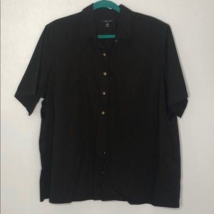 Lands’ End short sleeve easy button down black